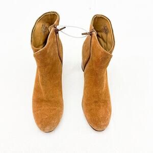 Soludos Suede Leather Boots Block Heel Round Toe Size 8.5